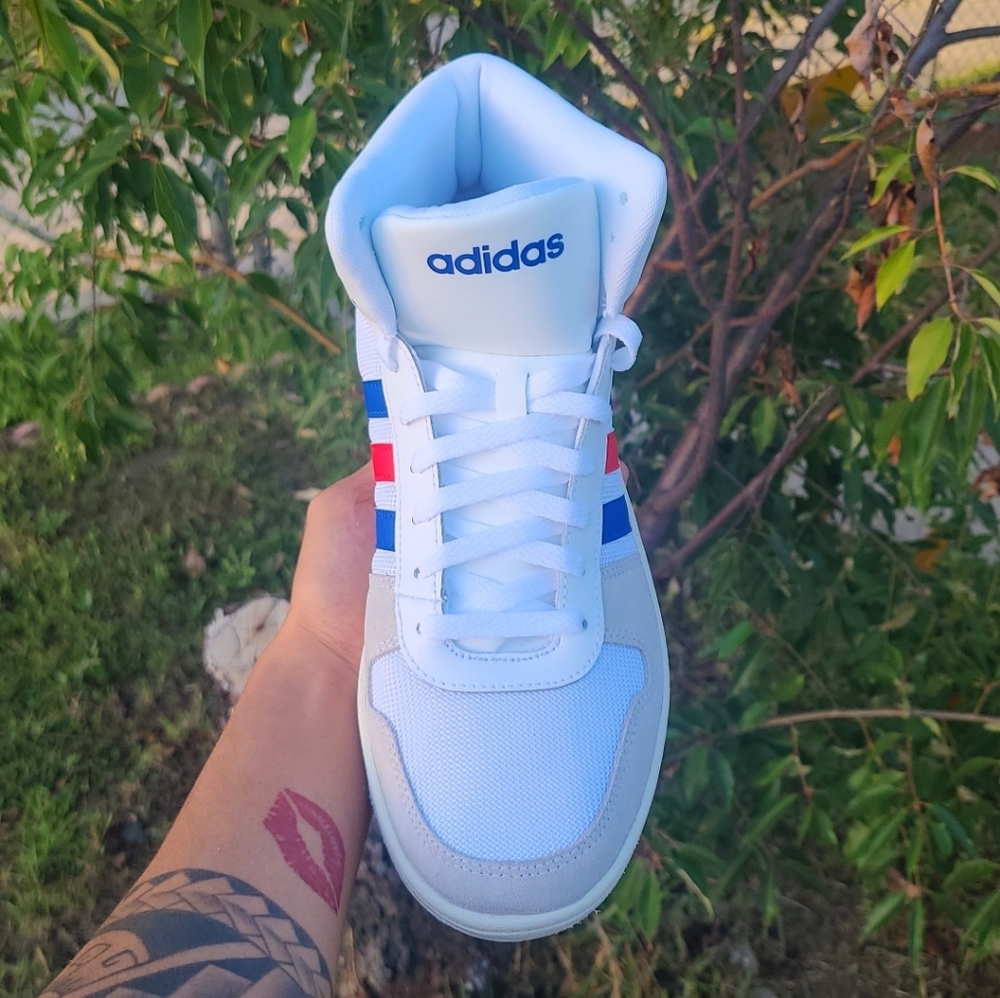 Adidas Hoops 2.0 Mid White Royal Scarlet